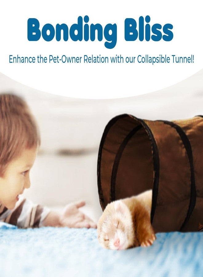 SunGrow Collapsible Tunnel for Cat, 47.2" x 9.8" Lightweight Polyester with Steel Frame Tube, Includes Carrying Case, Cat Accessories and Supplies, Brown and Black - Image 4